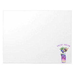 Blueberry Juice Cool Drink Frucht Notepad Notizblock
