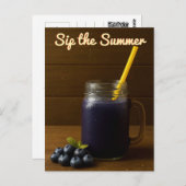 Blueberry Juice - "Sip the Summer" Postkarte (Vorne/Hinten)