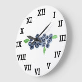 Blueberry Küche Obst Sommer Wasserfarben Lebensmit Große Wanduhr (Winkel)