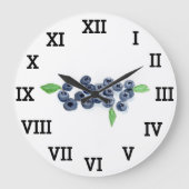 Blueberry Küche Obst Sommer Wasserfarben Lebensmit Große Wanduhr (Vorderseite)