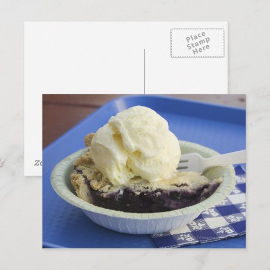 Blueberry-Kuchen Postkarte (Vorne/Hinten)