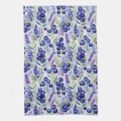 Blueberry Lavender Garden - Wasserfarbene Blume Geschirrtuch (Vertikal)