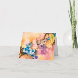 Blueberry Lovers — Botanische Note Card (Blank Ins