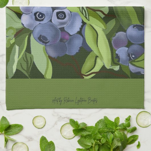 Blueberry Maltuch Geschirrtuch (Gefaltet)