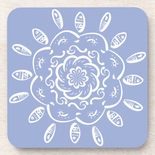 Blueberry Mandala Getränkeuntersetzer (Vorderseite)