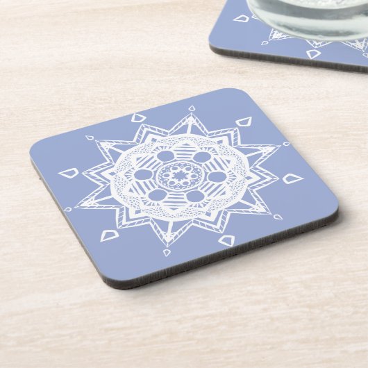 Blueberry Mandala Getränkeuntersetzer (Linke Seite)