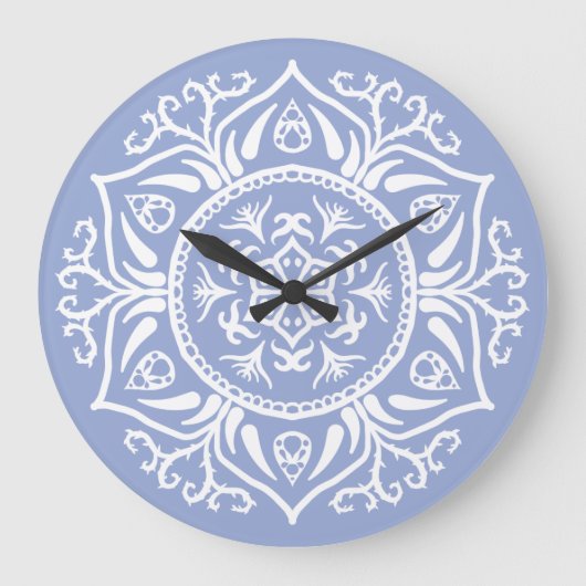 Blueberry Mandala Große Wanduhr (Vorderseite)