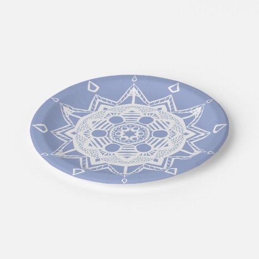 Blueberry Mandala Pappteller (Schrägansicht)