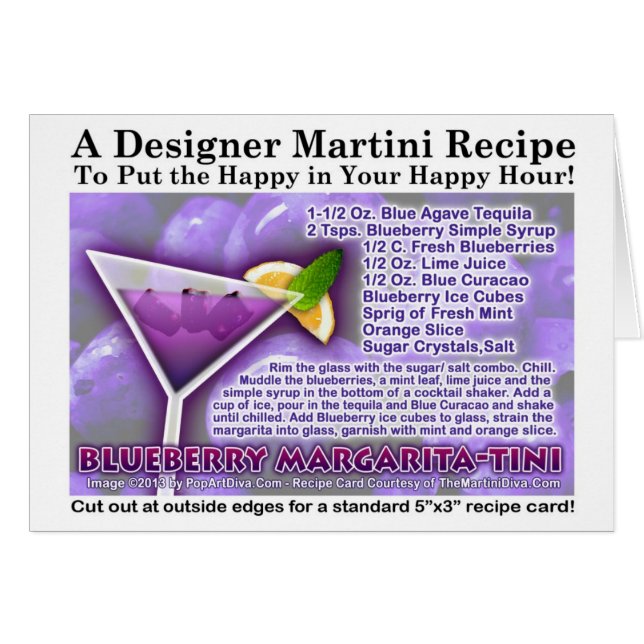 BLUEBERRY MARGARITA RECIPE CARDS (Vorderseite (Horizontal))