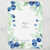 Blueberry Midsommer Rustic Berry Wedding Menu Menükarte (Rückseite)