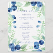 Blueberry Midsommer Rustic Berry Wedding Menu Menükarte (Vorderseite)