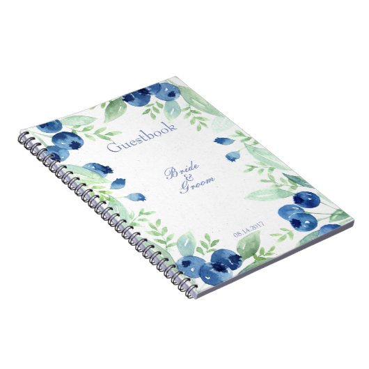 Blueberry Midsommer Rustic Wedding Gästebuch Notizblock (Rechte Seite)