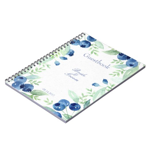 Blueberry Midsommer Rustic Wedding Gästebuch Notizblock (Linke Seite)