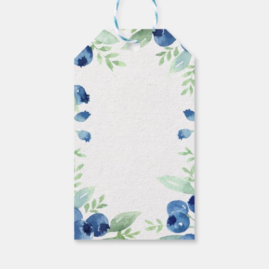 Blueberry Mittelsommer Rustic Berry Wedding Geschenkanhänger (Rückseite)