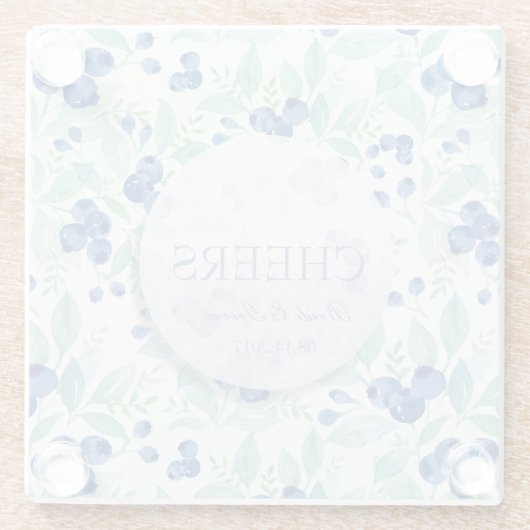 Blueberry Mittelsommer Rustic Berry Wedding Glasuntersetzer (Rückseite)