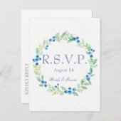 Blueberry Mittelsommer Rustic Berry Wedding RSVP Einladungspostkarte (Vorne/Hinten)