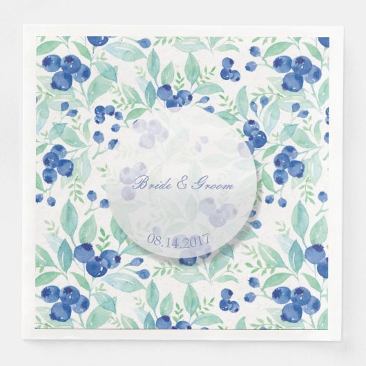Blueberry Mittelsommer Rustic Berry Wedding Serviette (Vorderseite)