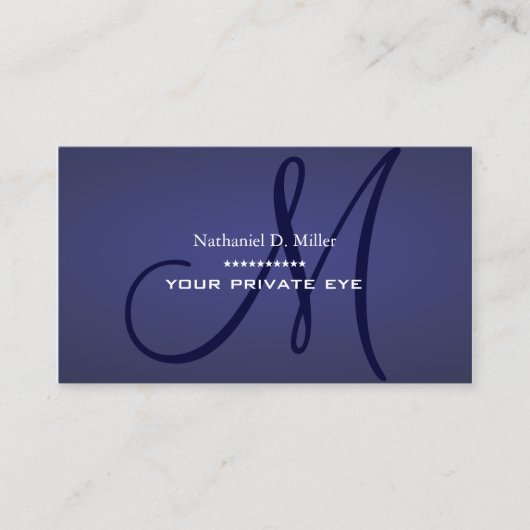 Blueberry Monogramm Visitenkarte (Vorderseite)