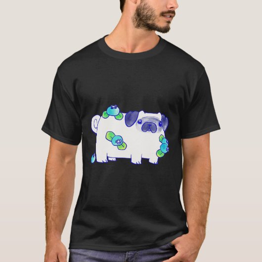 Blueberry Mops Watercolor Classic T - Shirt 579 (Vorderseite)