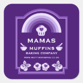 Blueberry Muffin Baker Quadratischer Aufkleber (Vorderseite)