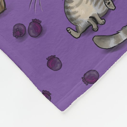 Blueberry Muffin Bloop Cat Pattern Fleecedecke (Ecke)