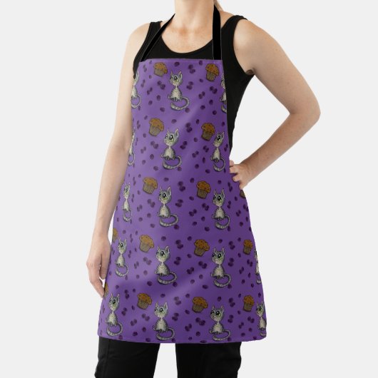 Blueberry Muffin Bloop Cat Pattern Schürze (InSitu)