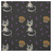 Blueberry Muffin Bloop Kitty Pattern Dark Fabric Stoff (Muster)