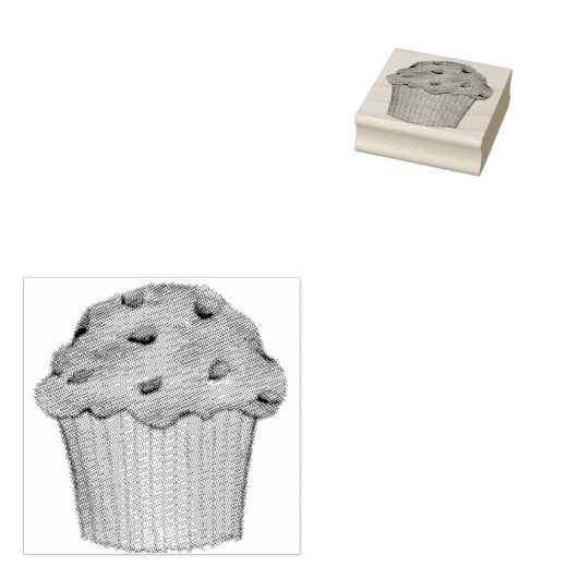 Blueberry Muffin Frühstück Lebensmittel Backwaren Gummistempel (Stempel)