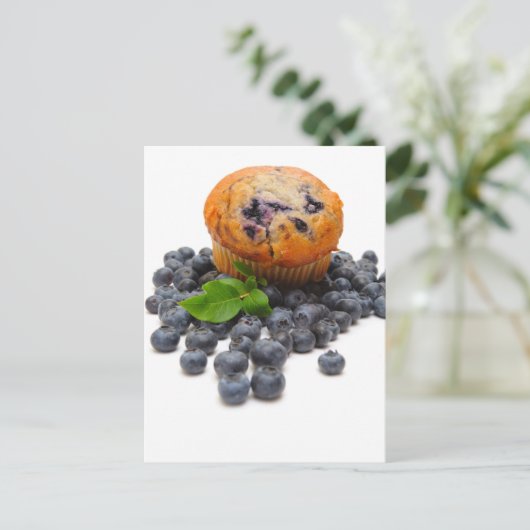 Blueberry Muffin Postkarte (Stehend Vorderseite)