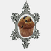 Blueberry Muffin Schneeflocken Zinn-Ornament (Links)