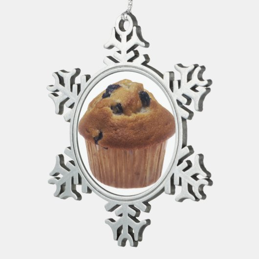 Blueberry Muffin Schneeflocken Zinn-Ornament (Rechts)