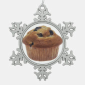 Blueberry Muffin Schneeflocken Zinn-Ornament (Vorderseite)