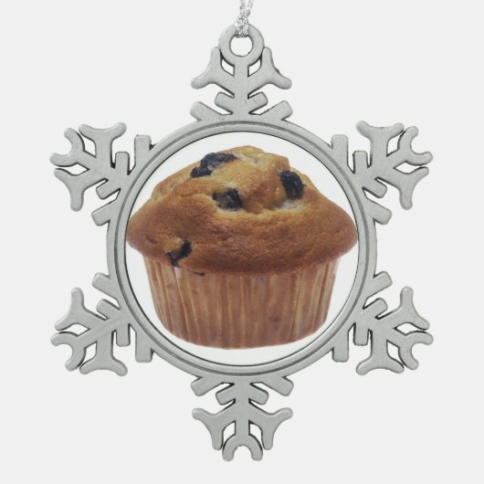 Blueberry Muffin Schneeflocken Zinn-Ornament (Vorderseite)