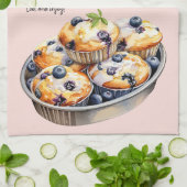 Blueberry Muffins Backrezeption Geschirrtuch (Gefaltet)