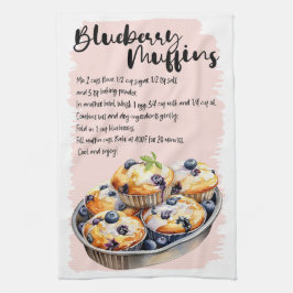 Blueberry Muffins Backrezeption Geschirrtuch