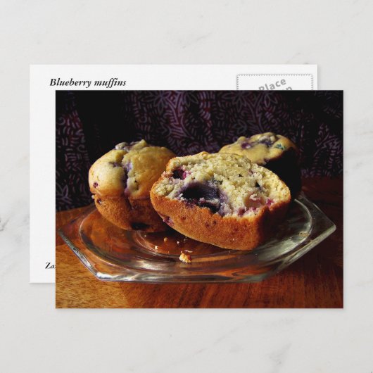Blueberry Muffins Postkarte (Vorne/Hinten)
