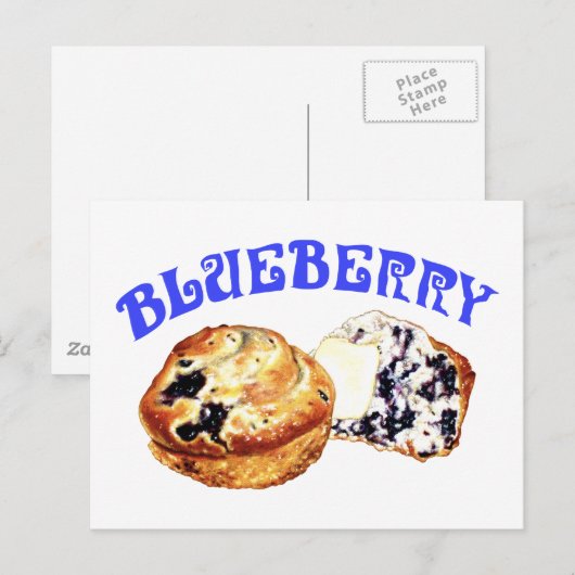 Blueberry Muffins Postkarte (Vorne/Hinten)