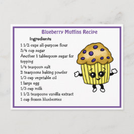 Blueberry Muffins Rezept Card Postkarte