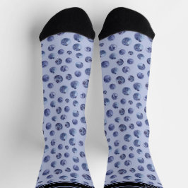 Blueberry Muster Personalisiert Name Blau Socken
