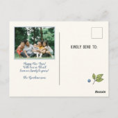 Blueberry New Year Postcard Postkarte (Rückseite)