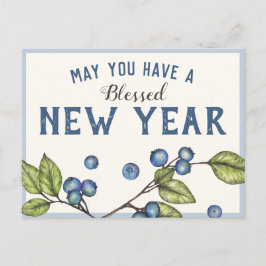 Blueberry New Year Postcard Postkarte