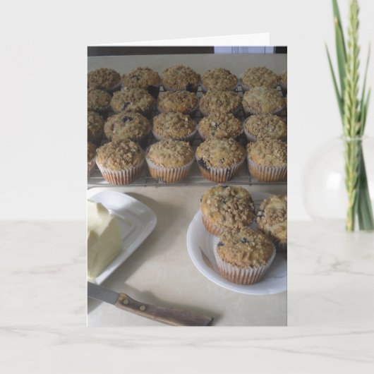 Blueberry Oatfood Muffins Feiertagskarte (Vorderseite)