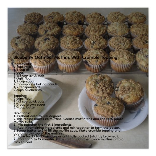 Blueberry Oatfood Muffins Poster (Vorderseite)