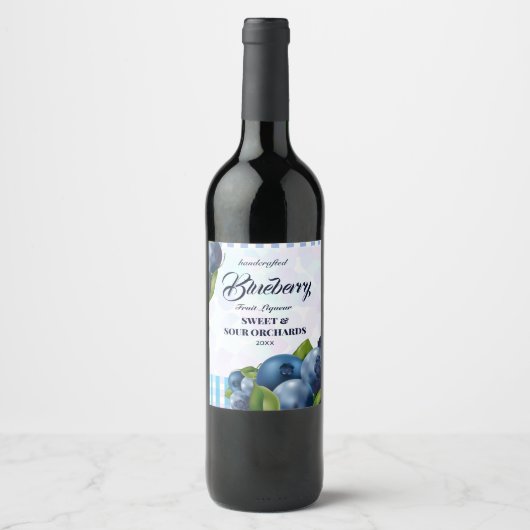 Blueberry Obstwein Weinetikett (Vorderseite)
