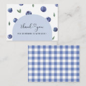 Blueberry One Birthday Boy Danke, Baby Dusche Mitteilungskarte (Vorne/Hinten)