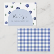 Blueberry One Birthday Boy Danke, Baby Dusche