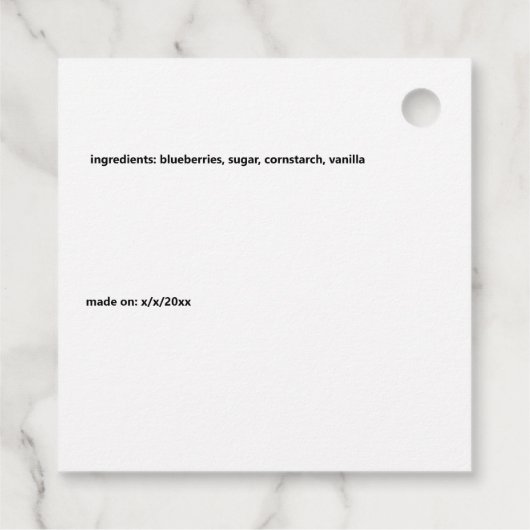 Blueberry Pals Funny Cartoon Jam Pie und mehr Geschenkanhänger (Rückseite)