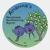 Blueberry Pals Funny Cartoon Jam Pie und mehr Runder Aufkleber (Vorderseite)