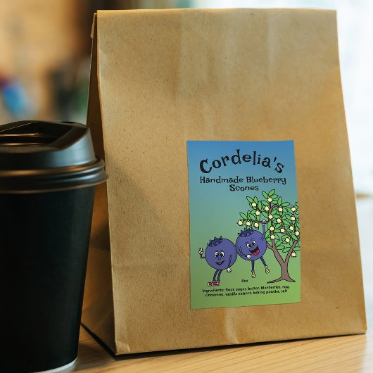 Blueberry Pals Funny Cartoon Jam Scones und mehr Lebensmitteletikett