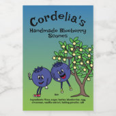 Blueberry Pals Funny Cartoon Jam Scones und mehr Lebensmitteletikett (Einzelnes Label)